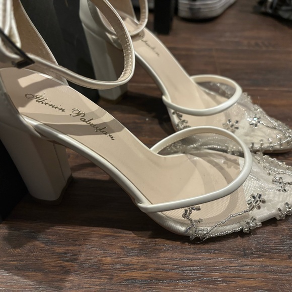 Bridal heels. Hand made in turkey custom order size 37 euro, 7 US 3 inch heel - Picture 6 of 6